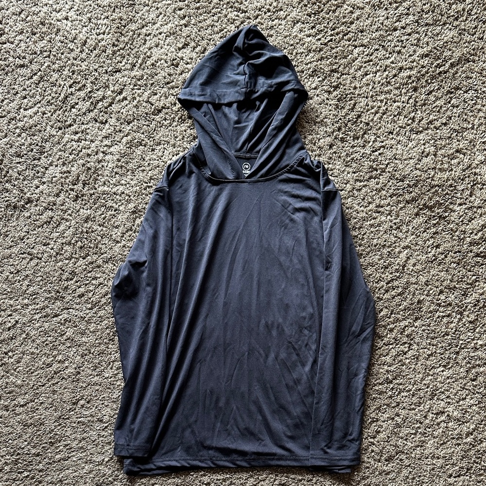 Kids Black Hooded Shirt